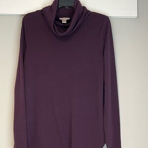 LOFT Deep Purple Cowl Neck Top
